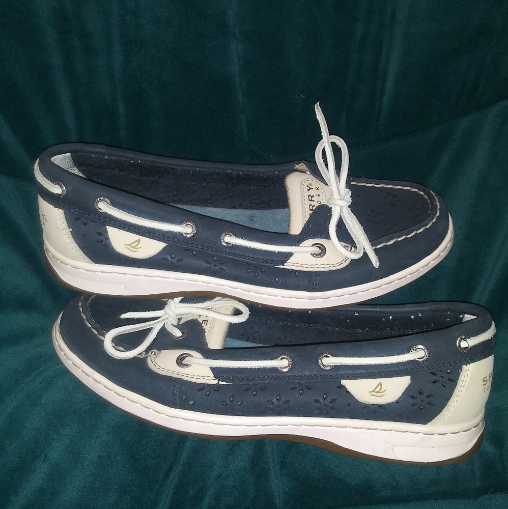 Sperry Angelfish Boat Shoes Women’s Size 8M Blue Leather Flats 9265919